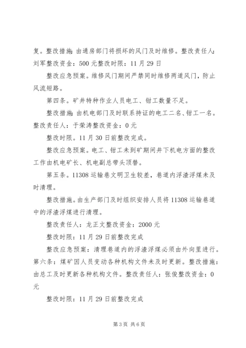 赶场路煤矿隐患整改方案.docx