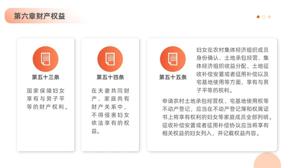 橙色黄色插画风简约风妇女权益保障法法律条文解释PPT女性健康