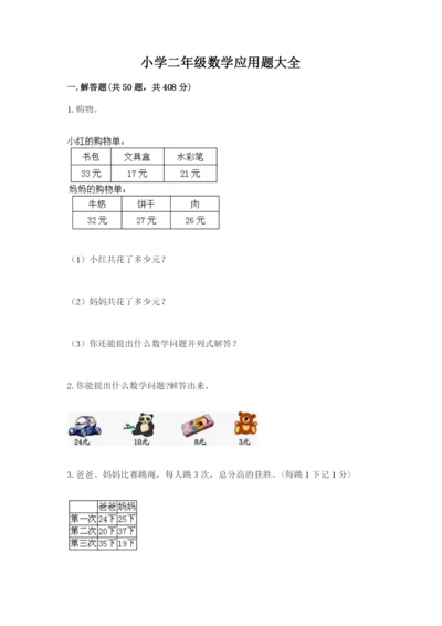 小学二年级数学应用题大全汇总.docx