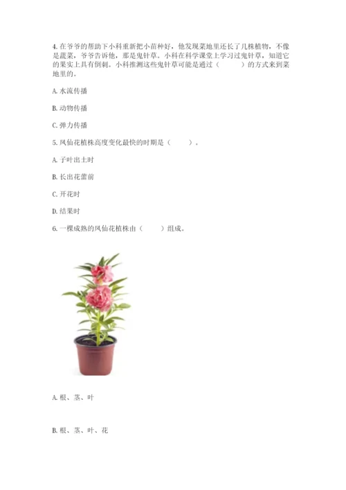 教科版四年级下册科学第一单元《植物的生长变化》测试卷word.docx