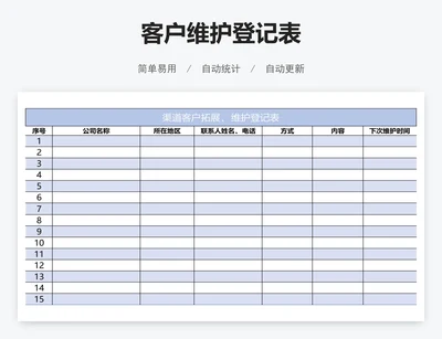 客户维护登记表