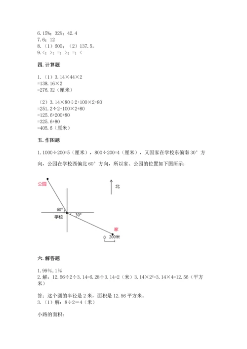 人教版六年级上册数学期末测试卷（考点梳理）word版.docx