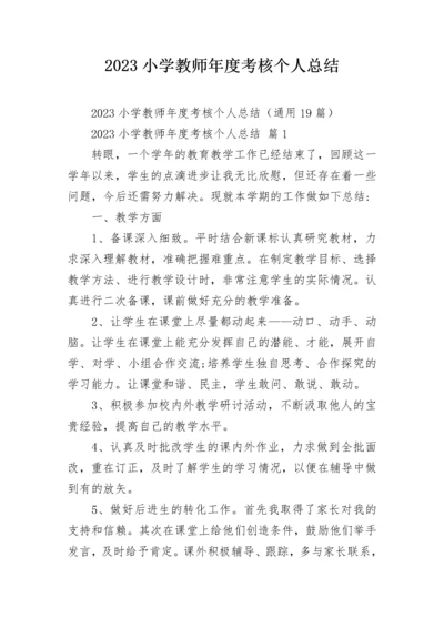 2023小学教师年度考核个人总结.docx