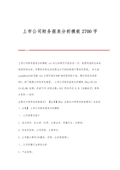 上市公司财务报表分析模板2700字.docx