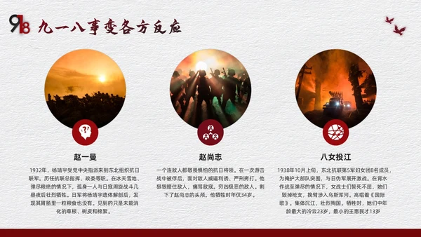 红色简约九一八事变九一八PPT模板宣传PPT动态PPT