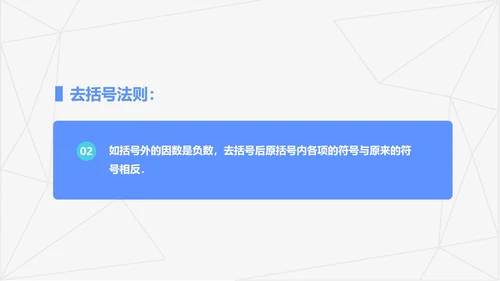 蓝色几何风初一数学解一元一次方程PPT模板