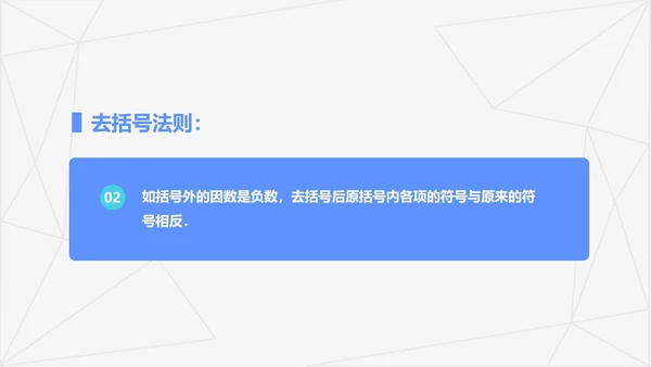 蓝色几何风初一数学解一元一次方程PPT模板