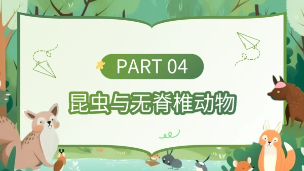 绿色插画风科普知识动物PPT