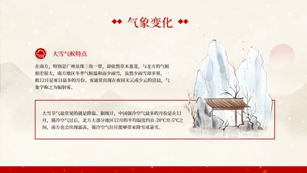 大雪节气冬季皇宫红色宫墙通用PPT课件模板