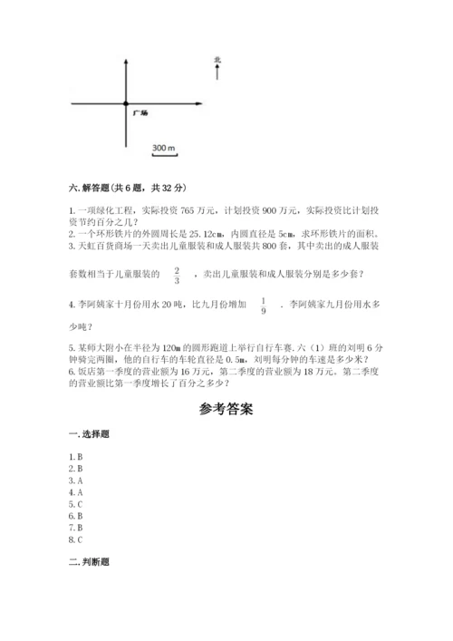 小学数学六年级上册期末测试卷含完整答案【典优】.docx