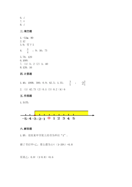 冀教版小学六年级下册数学期末综合素养测试卷附答案【轻巧夺冠】.docx