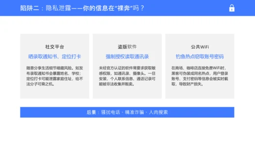 蓝白色简约扁平学生校园网络安全教育PPT模板