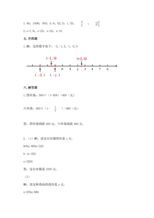 黄冈小学六年级数学试卷附答案【b卷】.docx