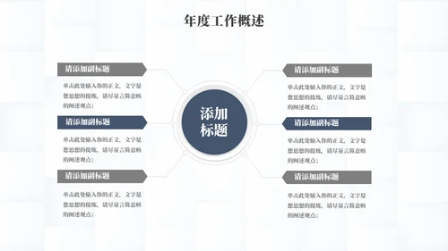 简约风年终总结灰蓝色通用PPT模板