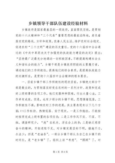 乡镇领导干部队伍建设经验材料.docx