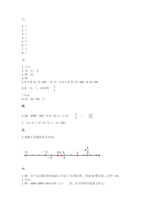 人教版六年级数学小升初试卷含答案（a卷）.docx