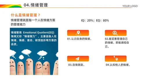 红色白色简约风情绪心理学与情绪管理主题班会PPT模板