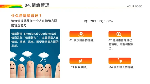 红色白色简约风情绪心理学与情绪管理主题班会PPT模板