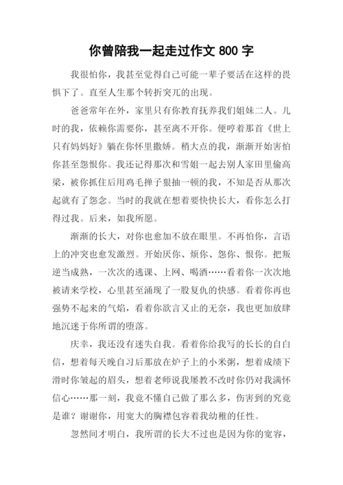 你曾陪我一起走过作文800字.docx