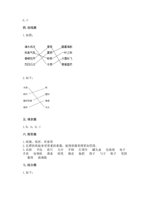 教科版科学二年级上册《期末测试卷》附答案（夺分金卷）.docx