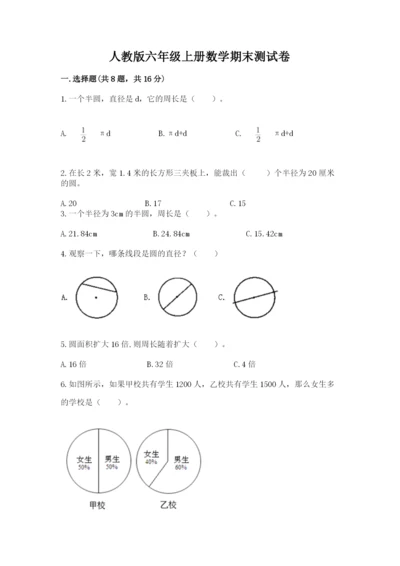人教版六年级上册数学期末测试卷【名校卷】.docx