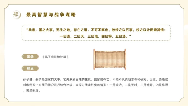 黄色插画风孙子兵法读书分享主题班会
