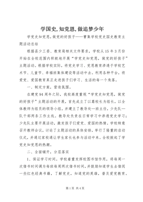 学国史,知党恩,做追梦少年.docx