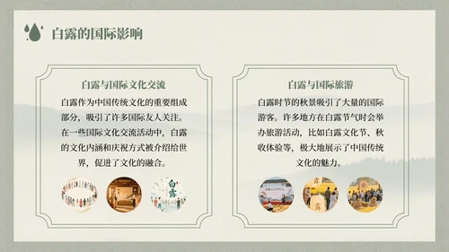 浅绿色中国风白露节气的历史文化习俗介绍PPT模板