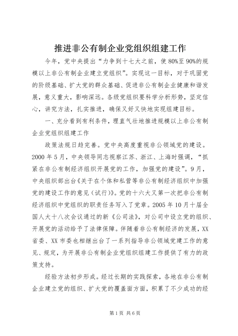 推进非公有制企业党组织组建工作.docx