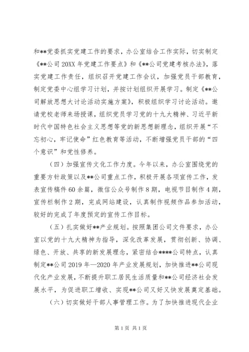 公司办公室201X年度工作总结.docx