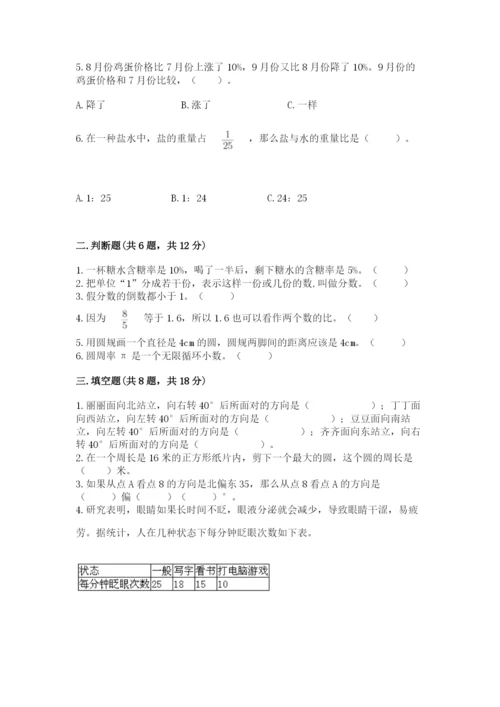 小学数学六年级上册期末测试卷附完整答案【考点梳理】.docx