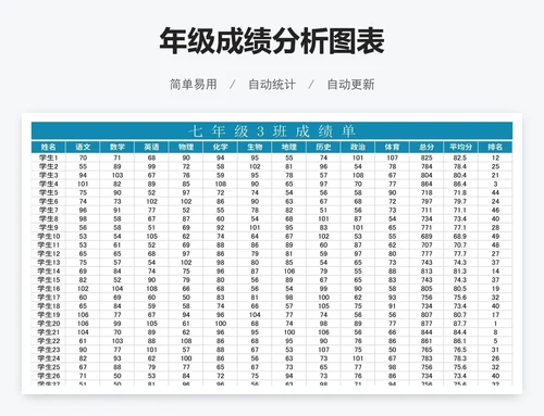 年级成绩分析图表