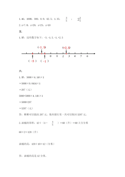 苏教版数学小升初模拟试卷附答案（考试直接用）.docx