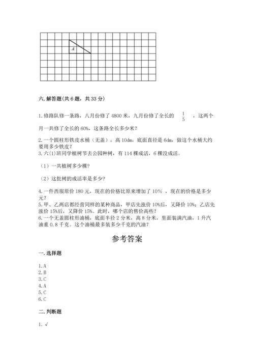 人教版六年级下册数学期末测试卷精品（典型题）.docx