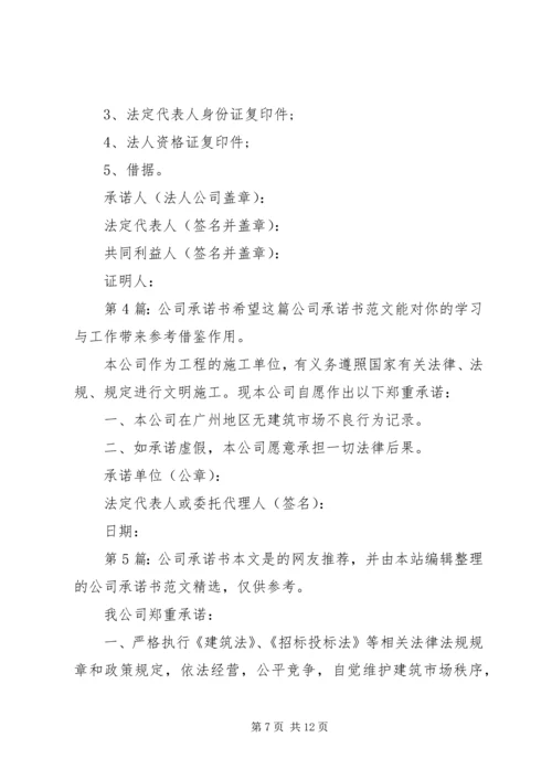 公司承诺书（共9篇）.docx