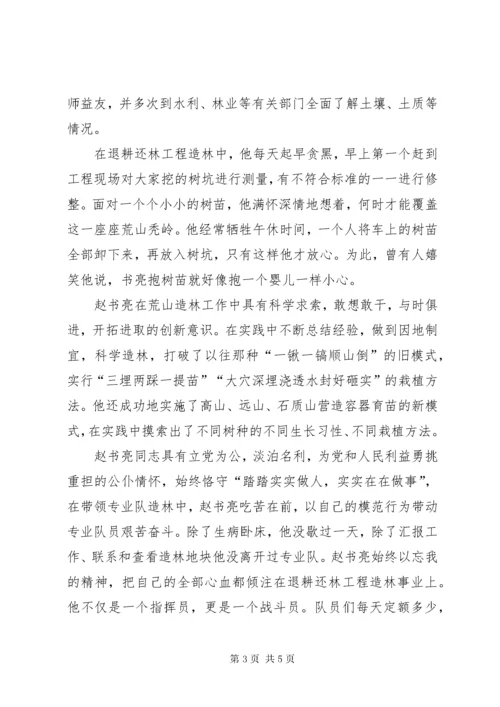 XX县区赵书亮造林事迹.docx