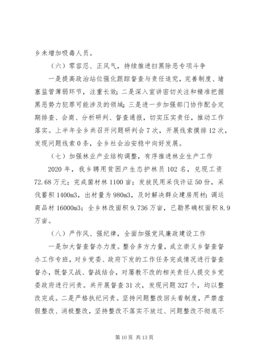 某乡XX年政府工作总结及下年度工作计划.docx
