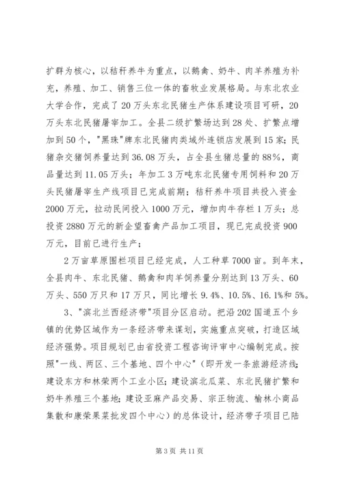 县项目建设情况座谈会议提纲汇报材料.docx