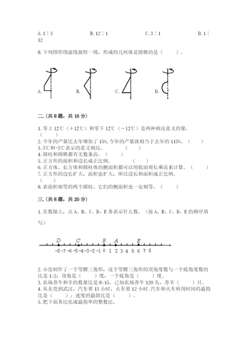 苏教版六年级数学小升初试卷及参考答案【黄金题型】.docx