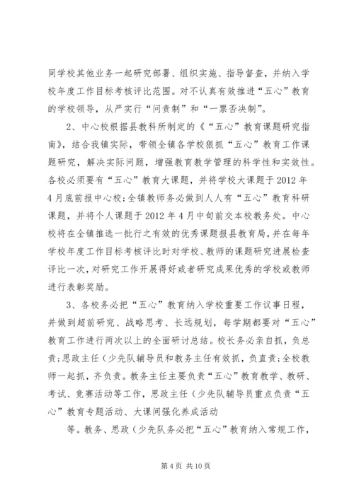 麻乍镇教育管理中心“五心”教育工作目标管理实施方案 (3).docx