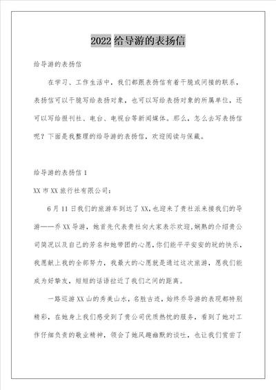 2022给导游的表扬信23