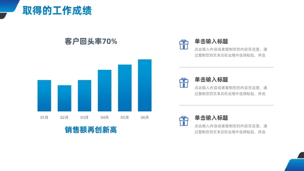 蓝橙商务销售部经理年中总结PPT模板