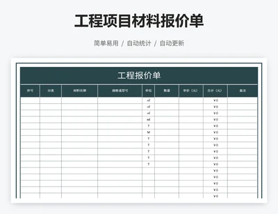 工程项目材料报价单