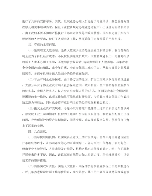 精编之养老保险年度工作总结范文.docx