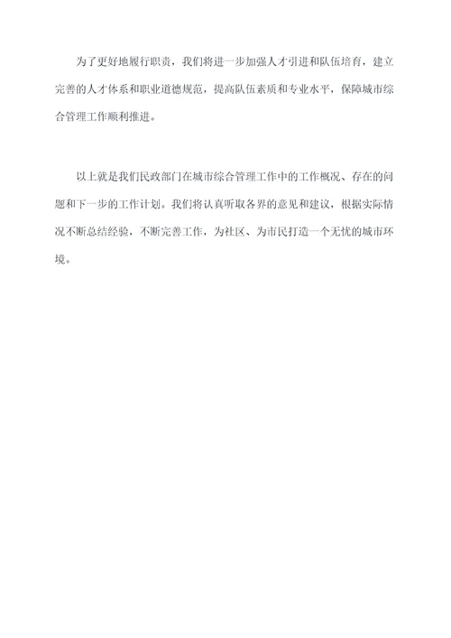 民政领导综治述职报告