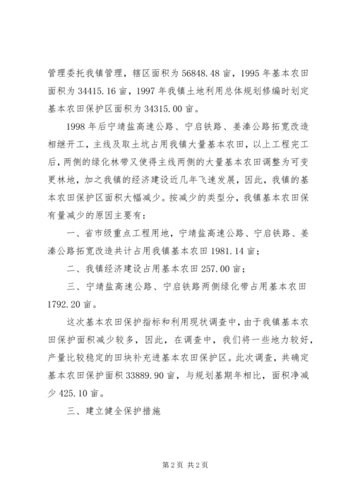 乡镇基本农田保护指标与利用现状调查工作总结.docx