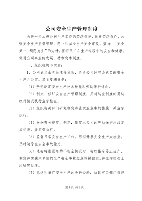 公司安全生产管理制度.docx