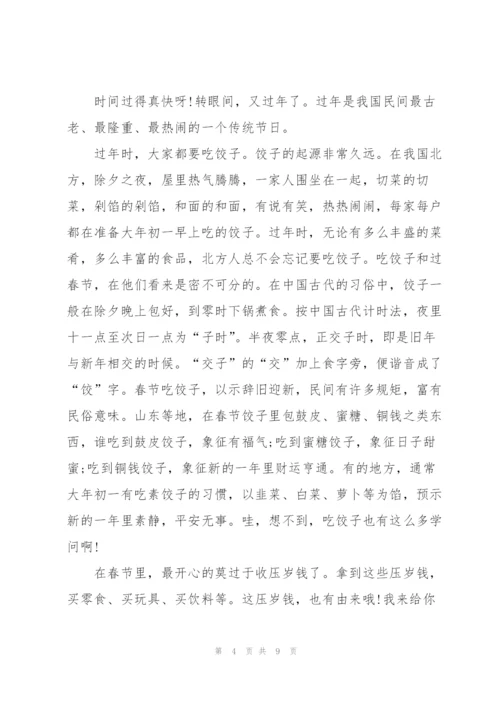 新春节目优秀作文300字5篇.docx