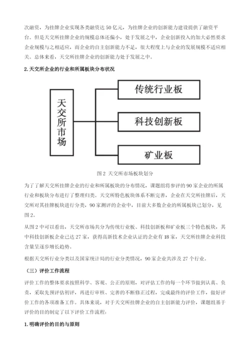 天津股权交易所挂牌企业自主创新能力评价报告.docx