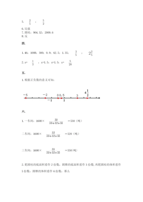 小学六年级下册数学摸底考试题精品（巩固）.docx